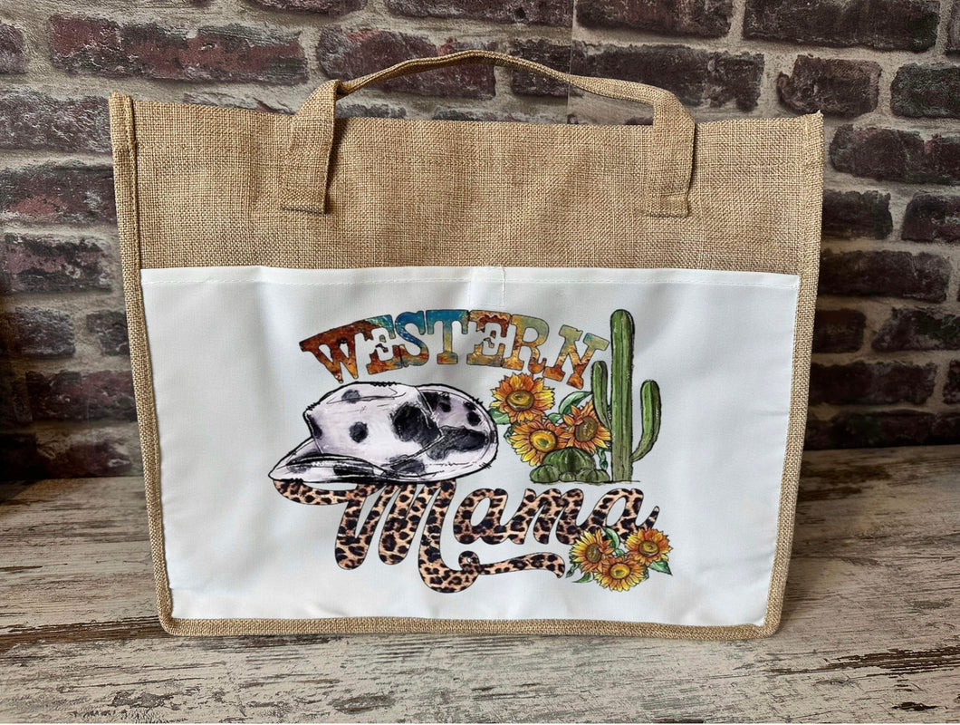 Large Canvas Tote Bag - Western Mama