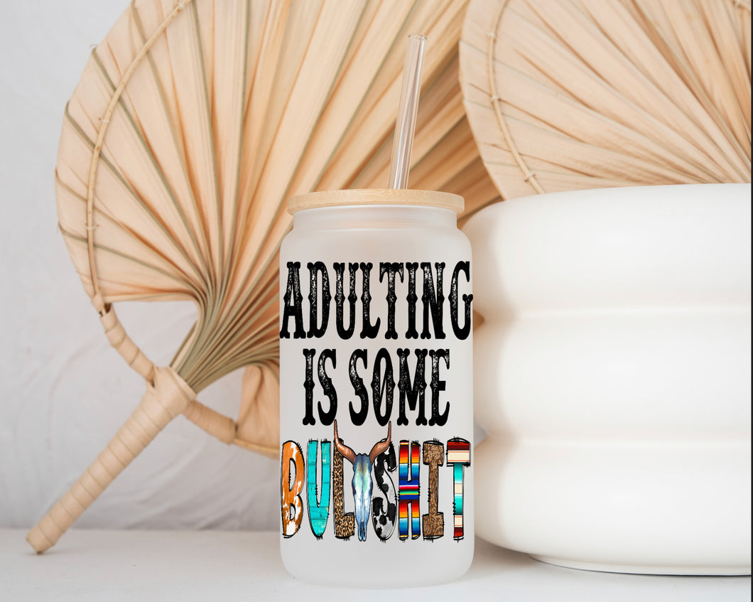 Glass Coffee Cup - Adulting