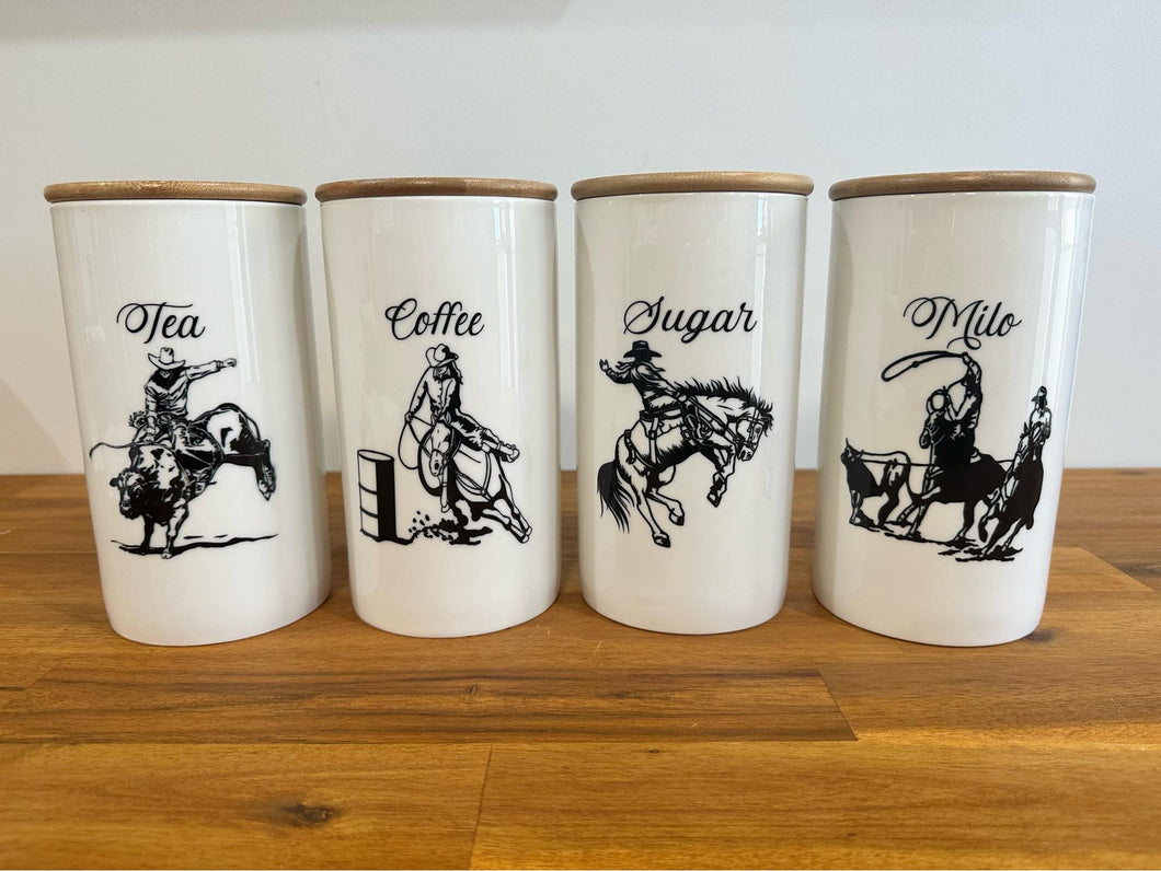 Country Storage Canisters - Rodeo Collection - Set of 4