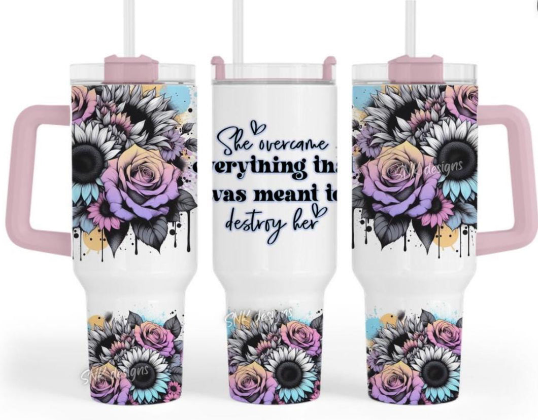 40oz Tumbler - She Overcame