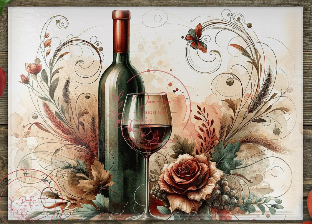 Glass Chopping Board - Wine