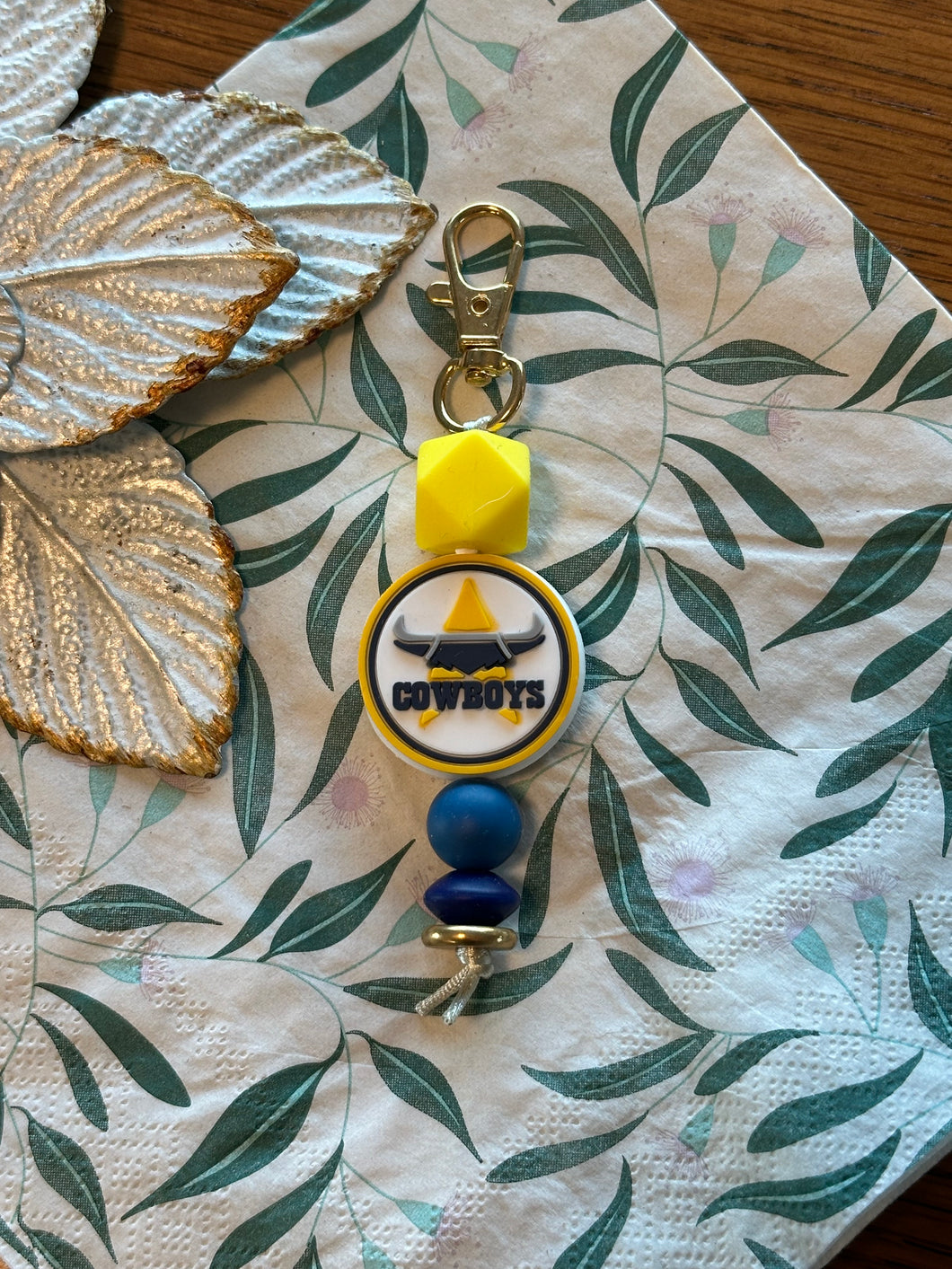 Beaded Keyring - NRL Cowboys
