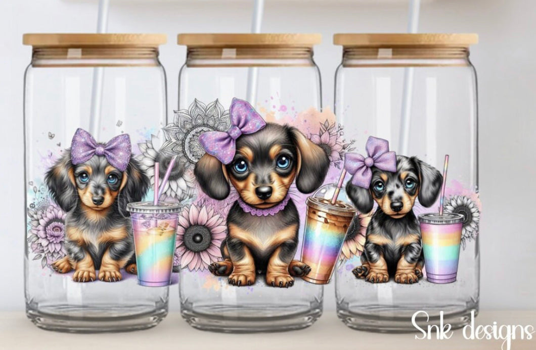 Glass Coffee Cup - Dachshund