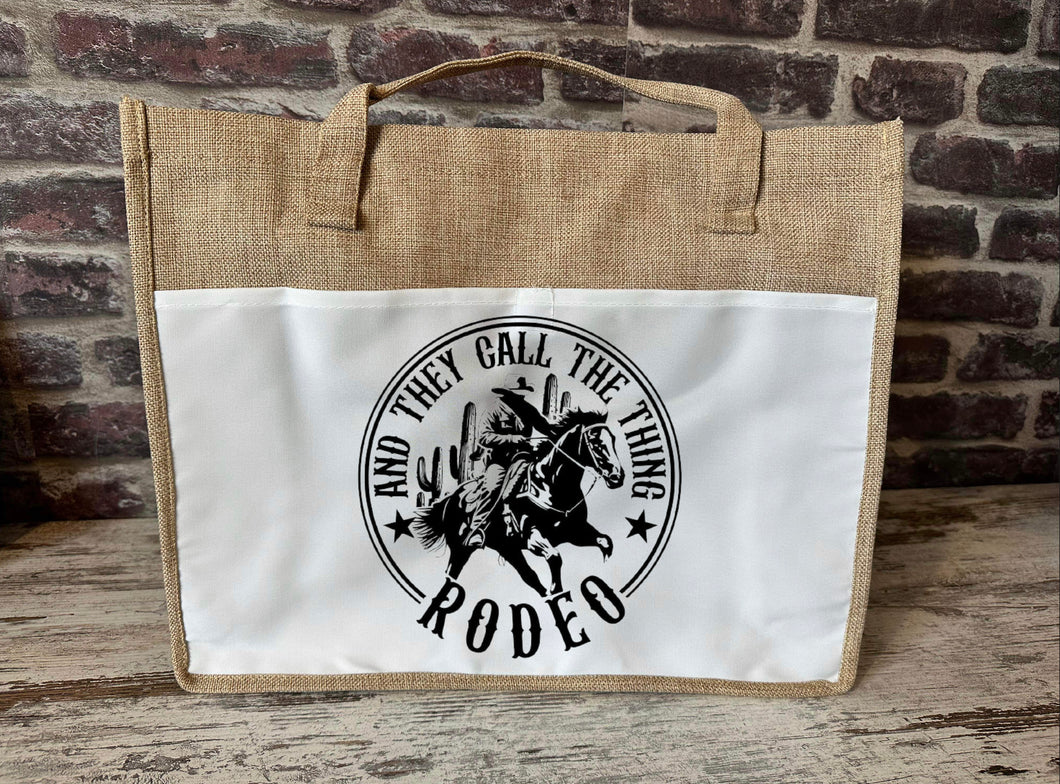 Large Canvas Tote Bag - Call The Thing Rodeo