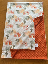 Load image into Gallery viewer, PRE-ORDER Minky Blanket - Cactus Rainbow
