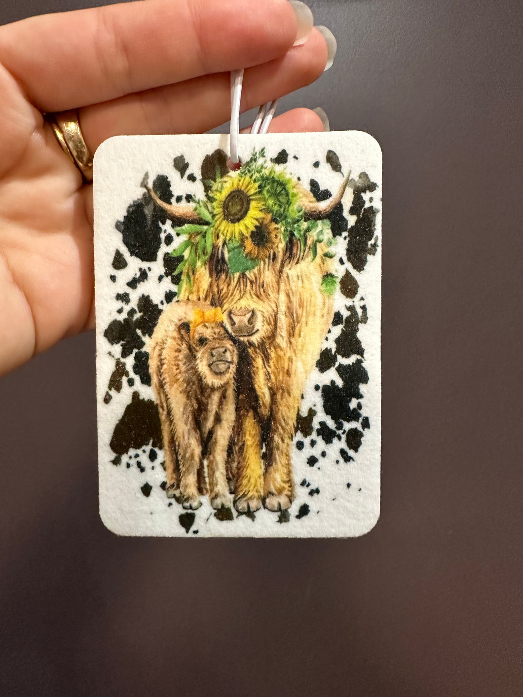 Car Air Freshener- Highland Mum & Calf