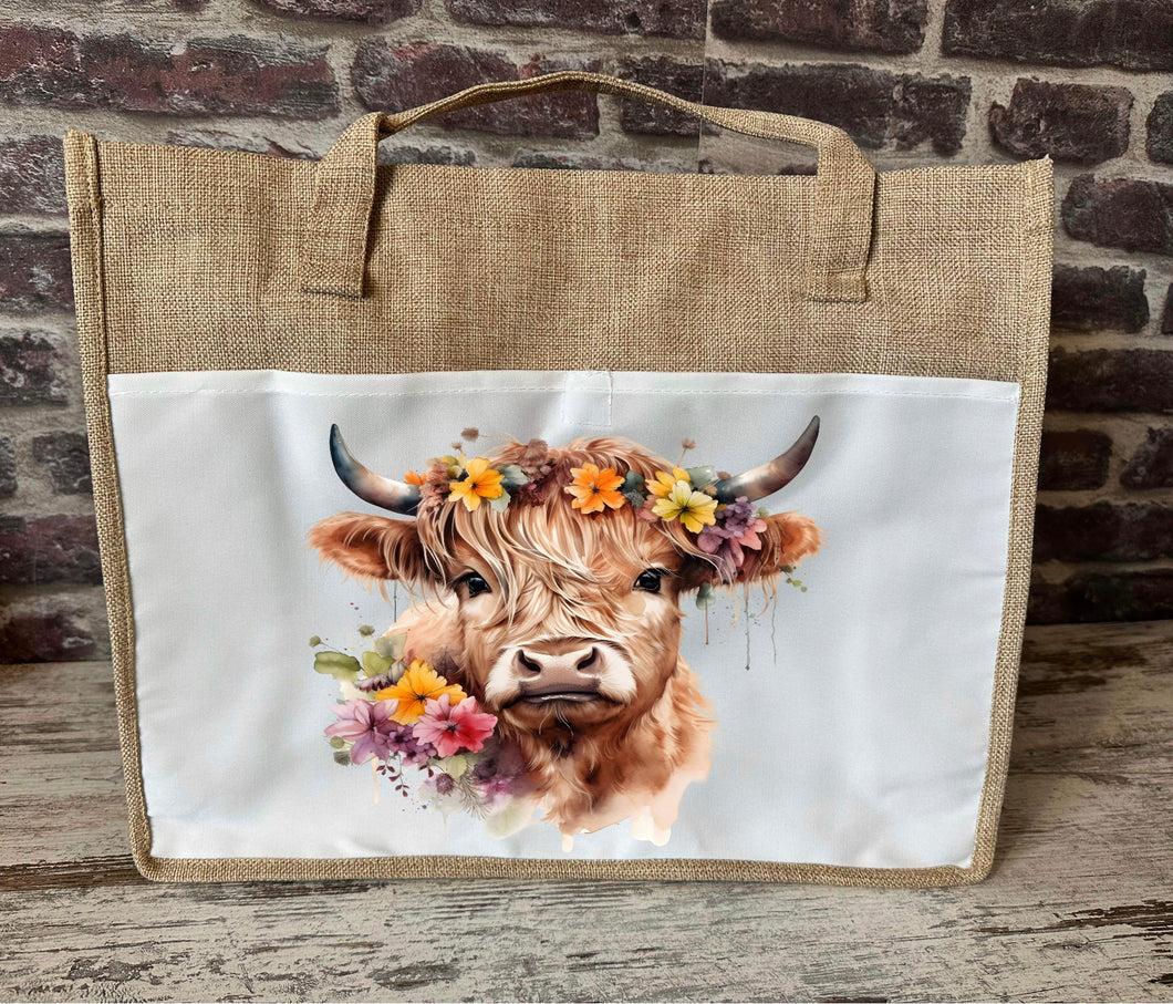 Large Canvas Tote Bag - Floral Highland