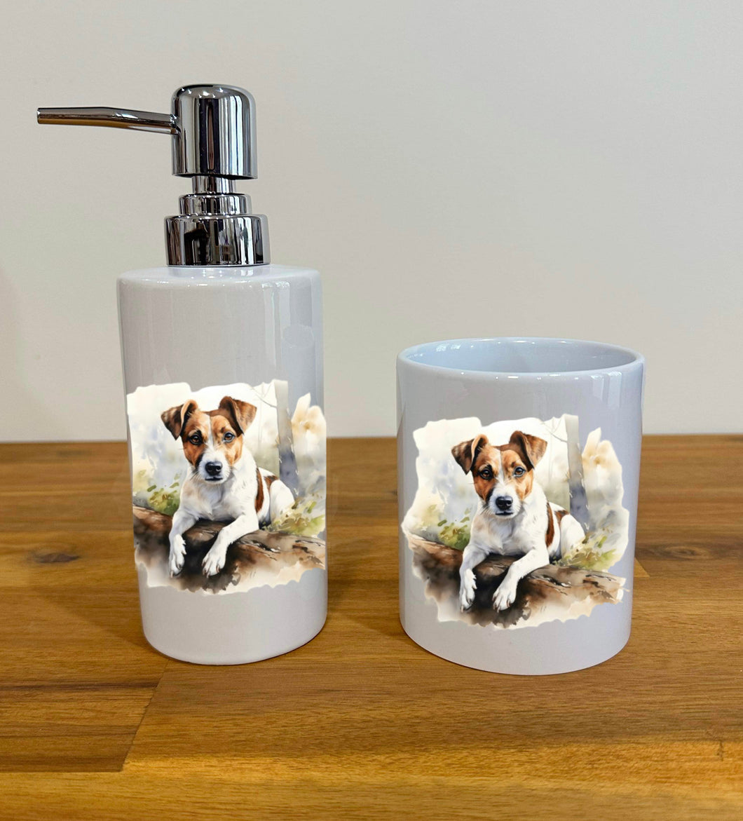 Soap Dispenser & Toothbrush Holder - Jack Russell