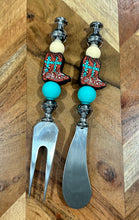 Load image into Gallery viewer, Beaded Cheese Knife &amp; Wine Stopper Set - Design 17
