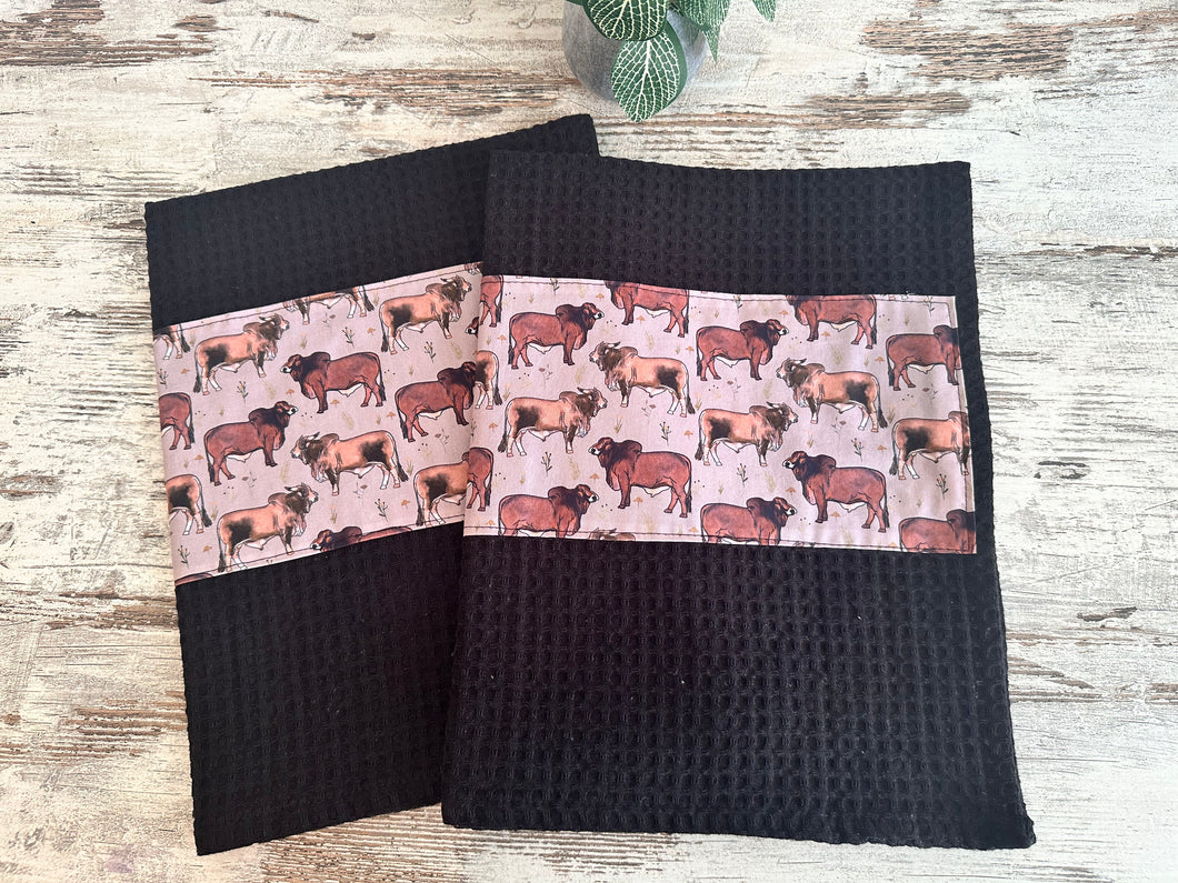 Tea Towel Set - Red Brahmans