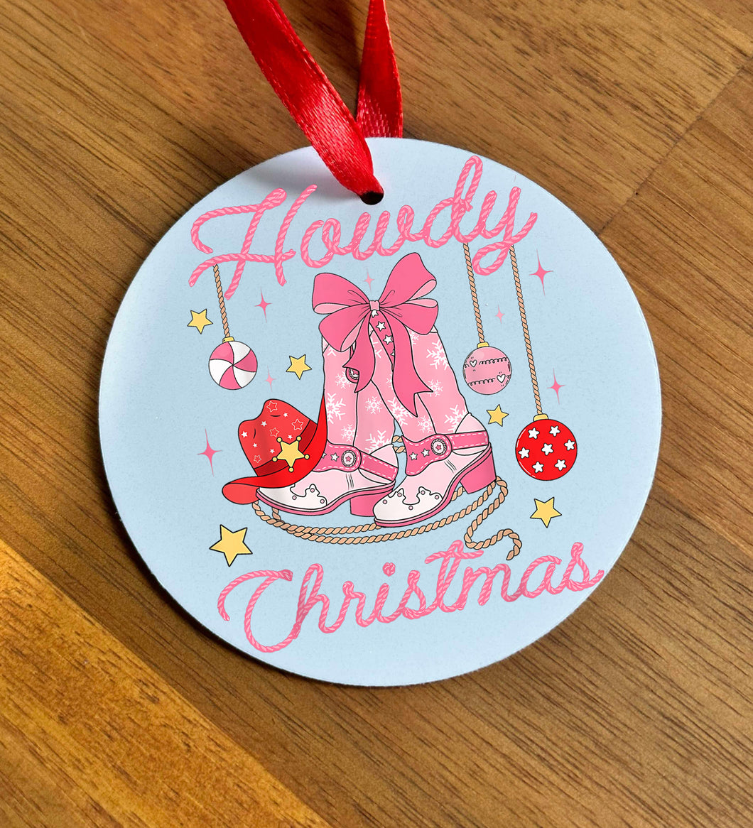 Christmas Bauble - Pink Howdy