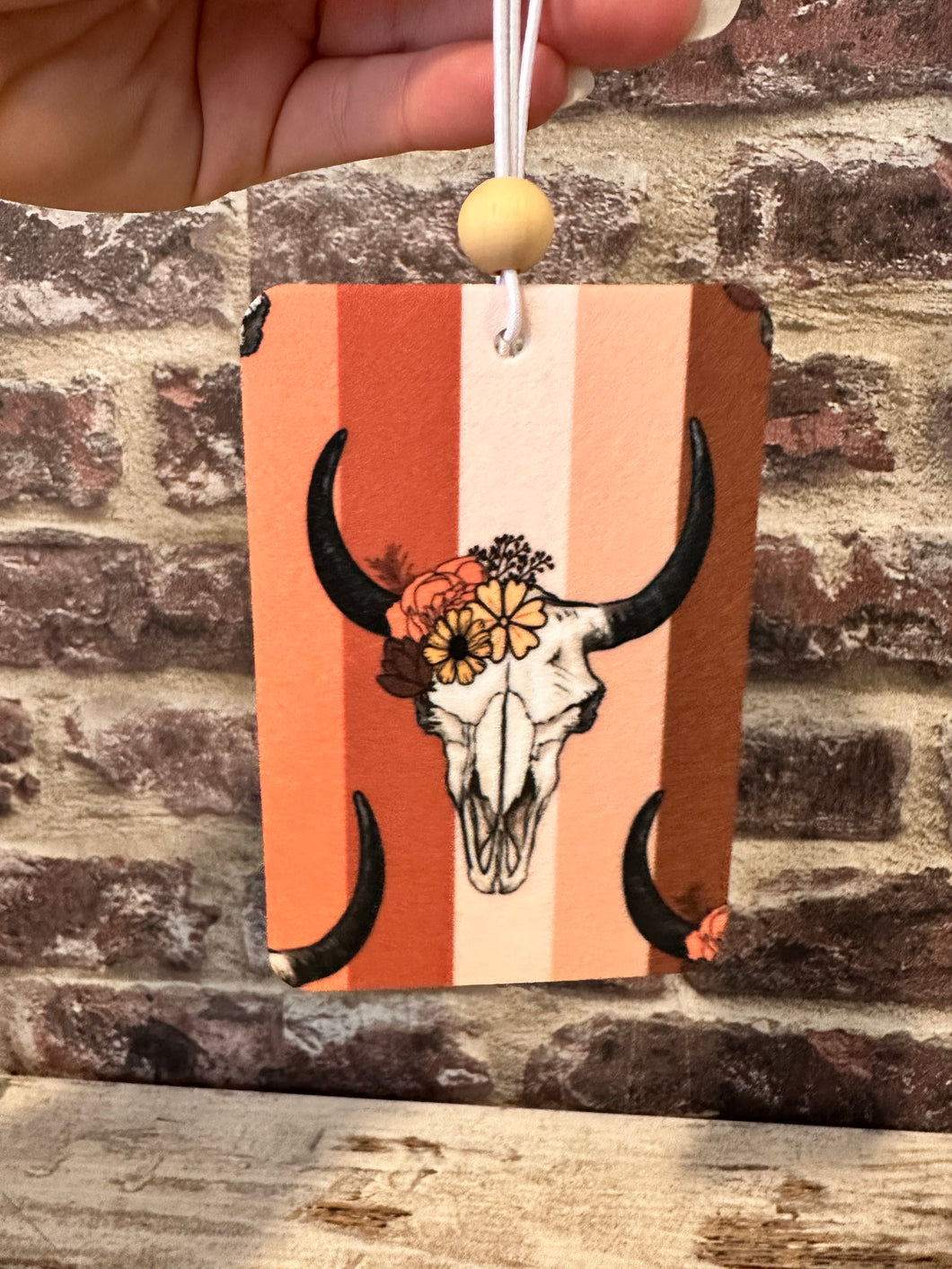 Car Air Freshener- Boho Bullskull