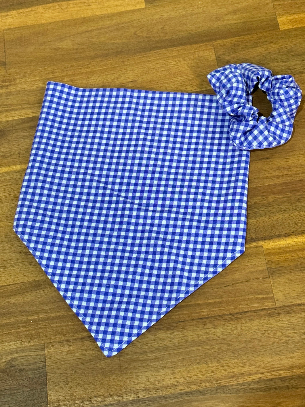 Neck Scarf & Scrunchie - Purple Gingham