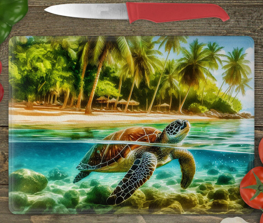 Glass Chopping Board - Turtle 1