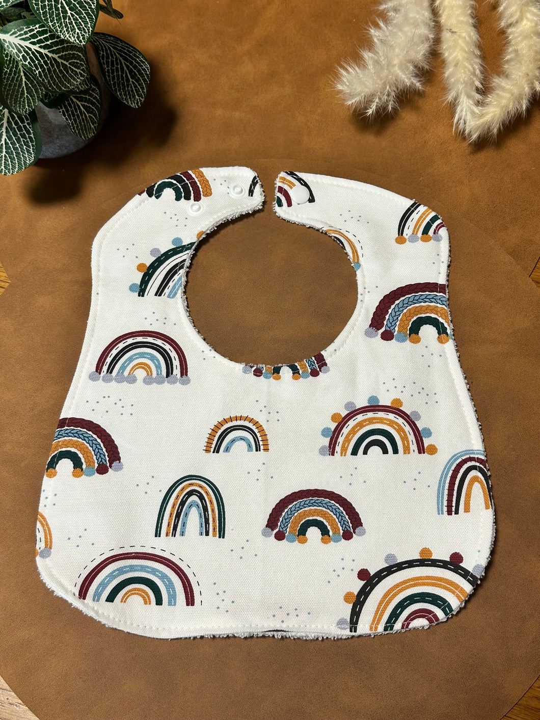 Feeding Bib - Maroon Rainbow