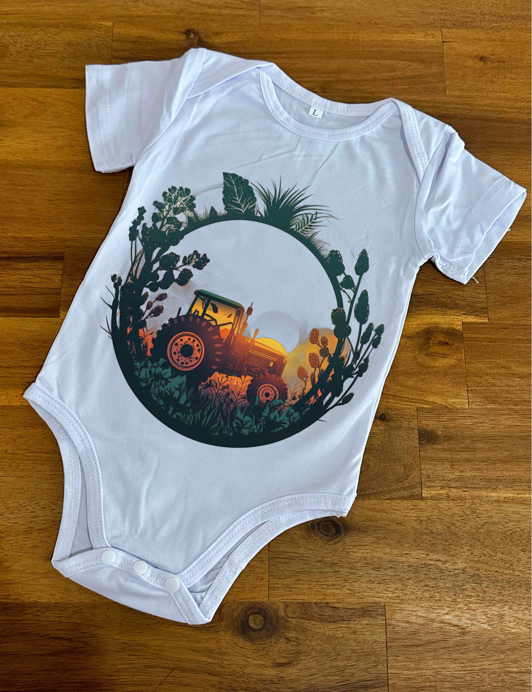 Country Onesie - Sunset Tractor