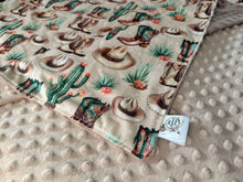 Load image into Gallery viewer, Minky Blanket - Cactus Cowgirl - Rose Dust Minky
