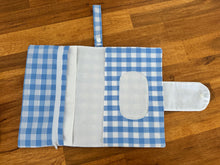Load image into Gallery viewer, Nappy Wallet - Blue Gingham
