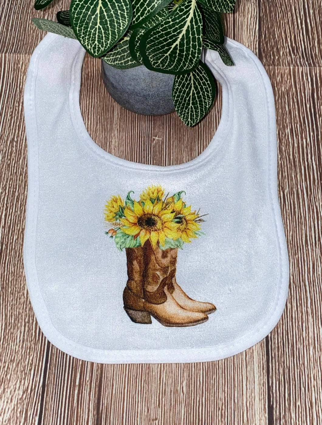 Printed Bib - Cowgirl Boots