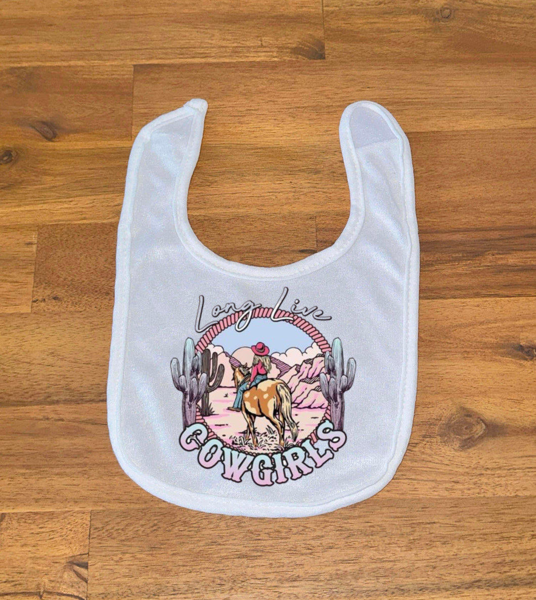 Printed Bib - Long Live Cowgirls