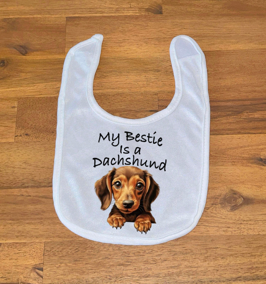 Printed Bib - Dachshund Bestie