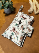 Load image into Gallery viewer, Nappy Wallet - Eucalyptus Horses
