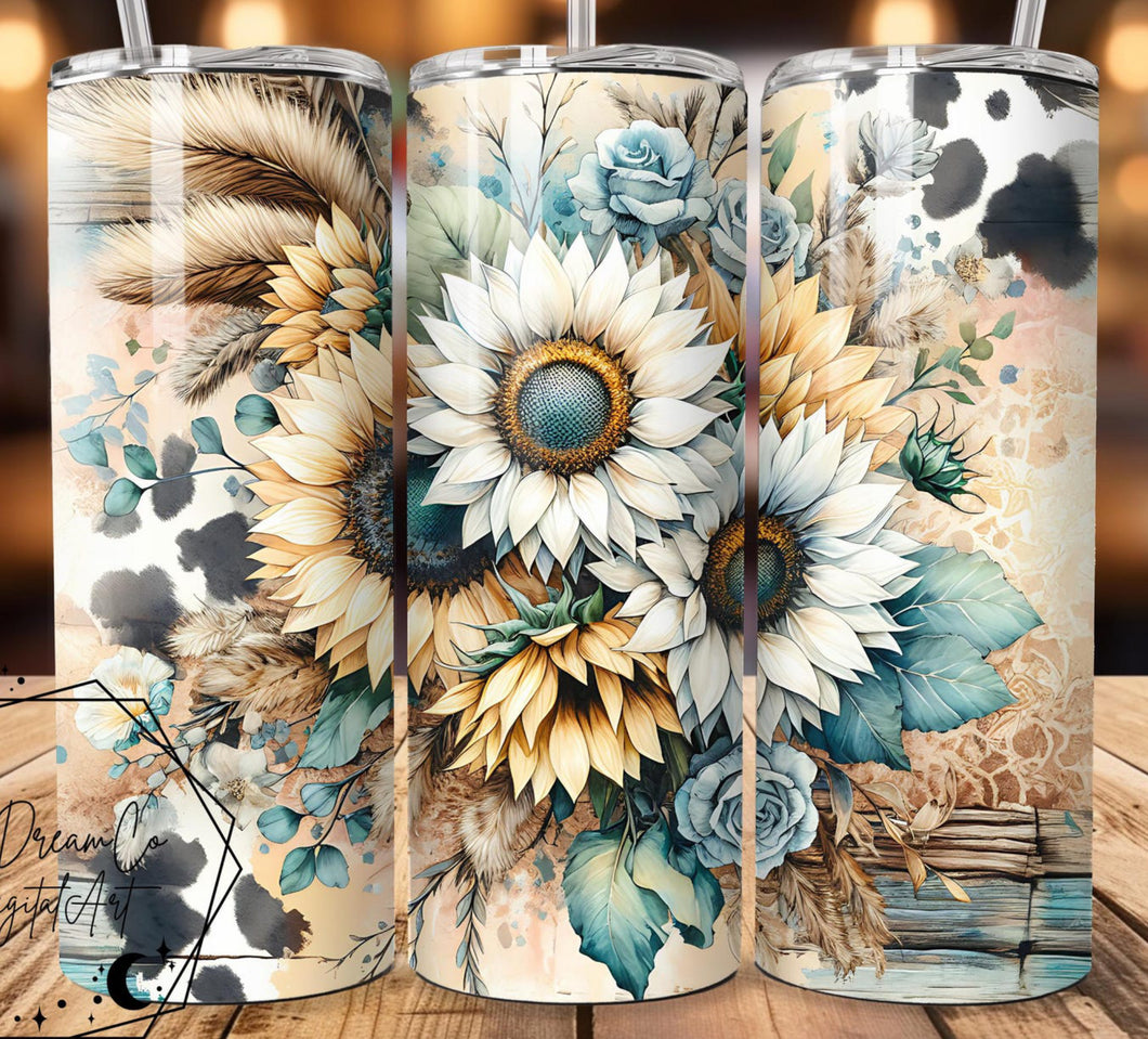 20oz Tumbler - Pastel Sunflower
