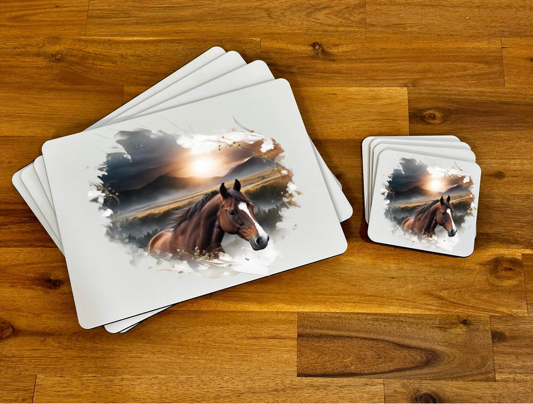 Placemat & Coaster Set - Bay Horse