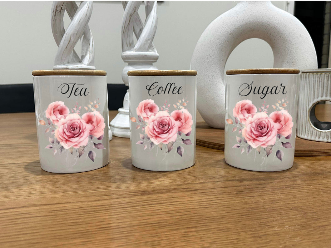 Country Storage Canisters - Dusty Rose Collection