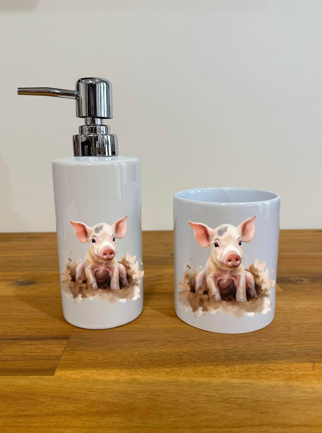 Soap Dispenser & Toothbrush Holder - Muddy Pig