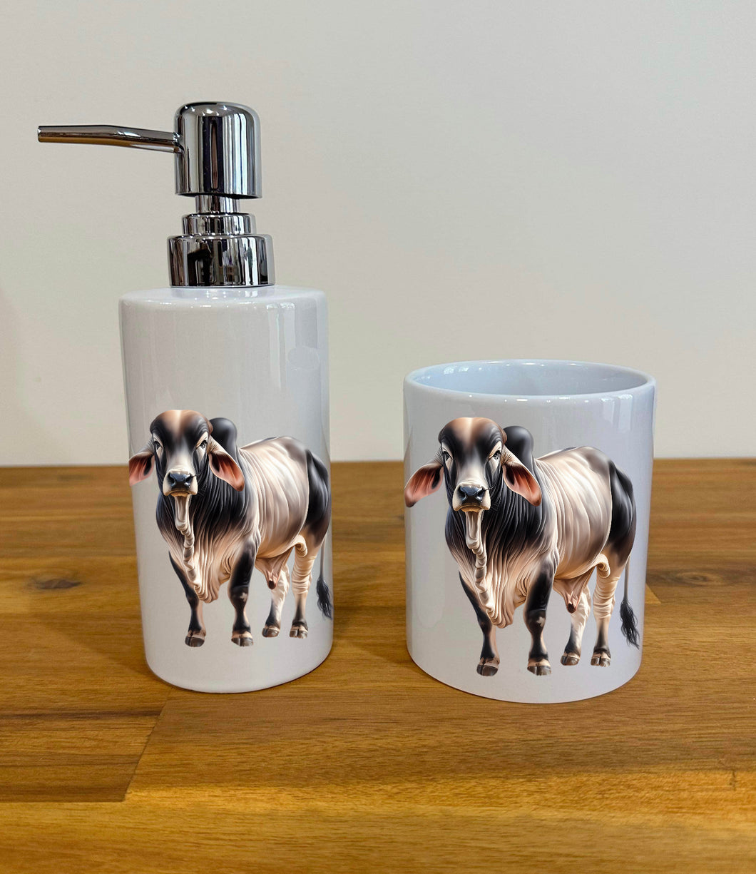 Soap Dispenser & Toothbrush Holder - Brahman Bull