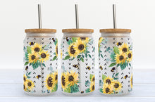 Load image into Gallery viewer, Glass Coffee Cup - Sunflower 2
