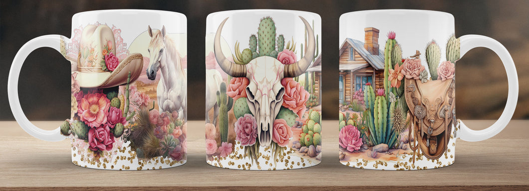 Pink Western Mug