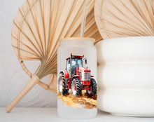 Load image into Gallery viewer, Glass Coffee Cup - Red Tractor
