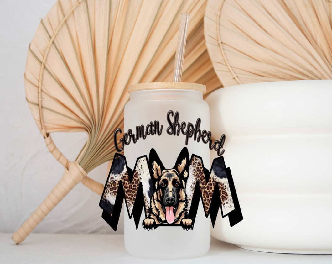 Glass Coffee Cup - German Shepherd Mum