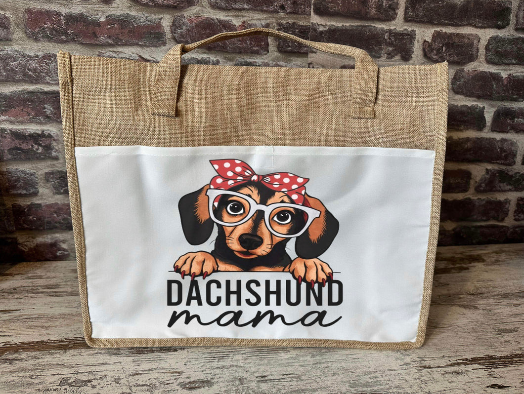 Large Canvas Tote Bag - Dachshund Mama