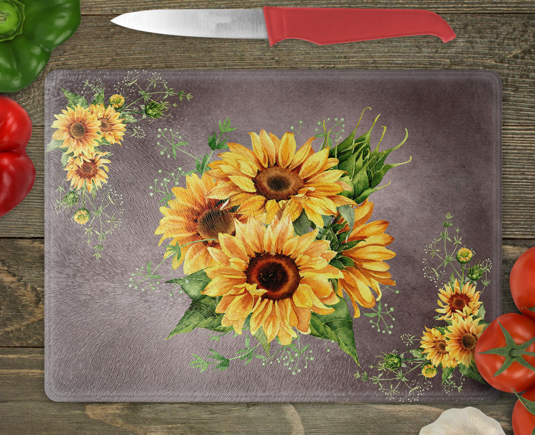 Glass Chopping Board - Sunflower Bundle