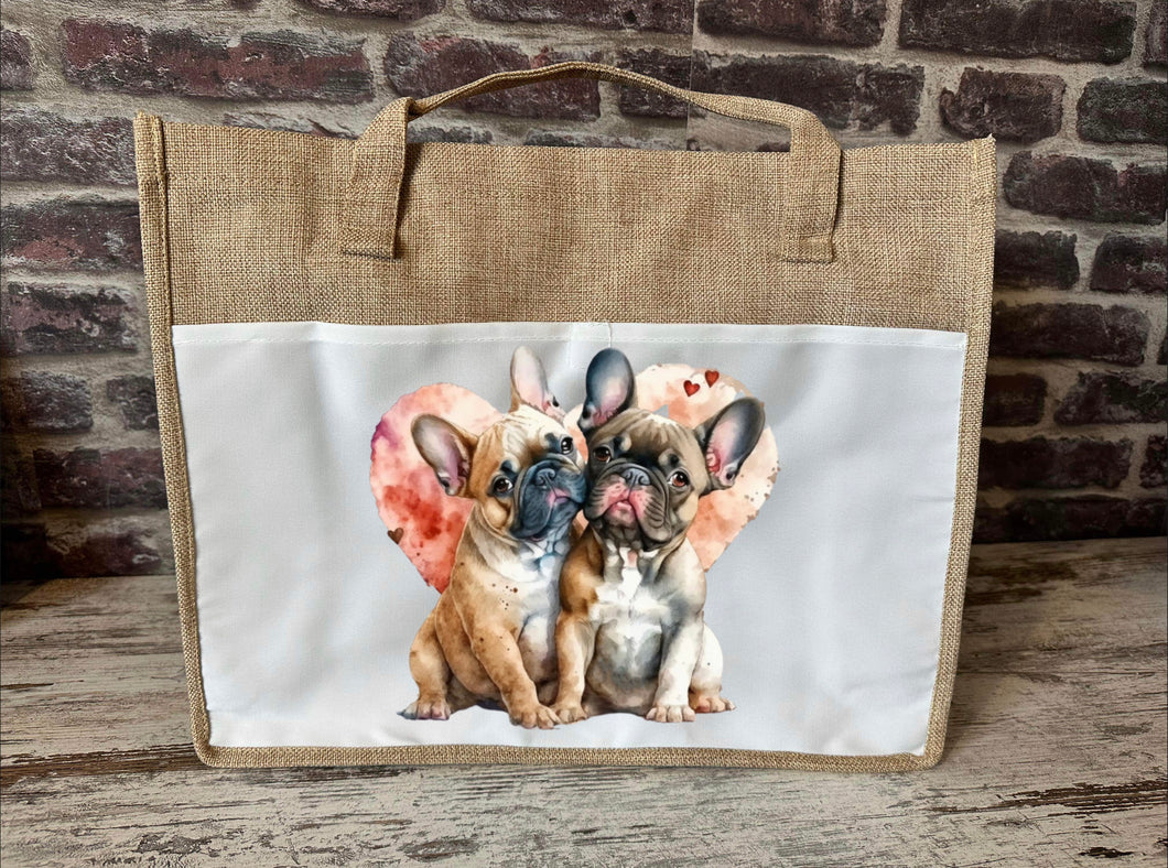 Large Canvas Tote Bag - Loving Frenchies