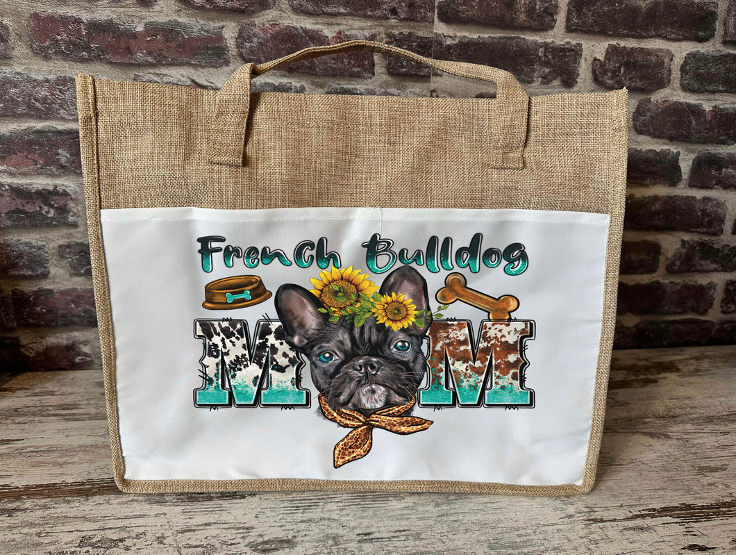 Large Canvas Tote Bag - Frenchie Mum