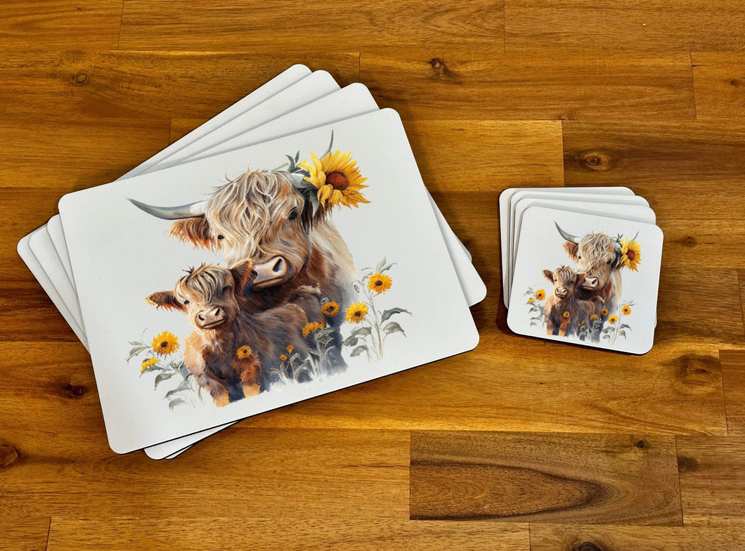 Placemat & Coaster Set - Sunflower Mum & Calf