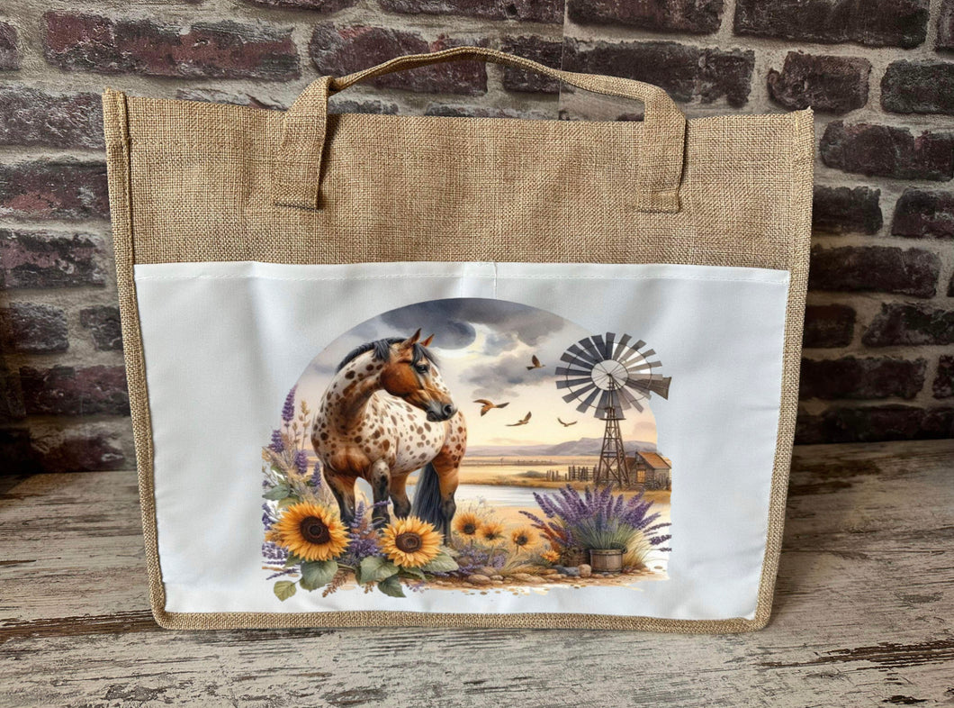 Large Canvas Tote Bag - Lavender Appaloosa