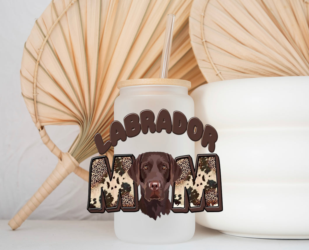 Glass Coffee Cup - Labrador Mum