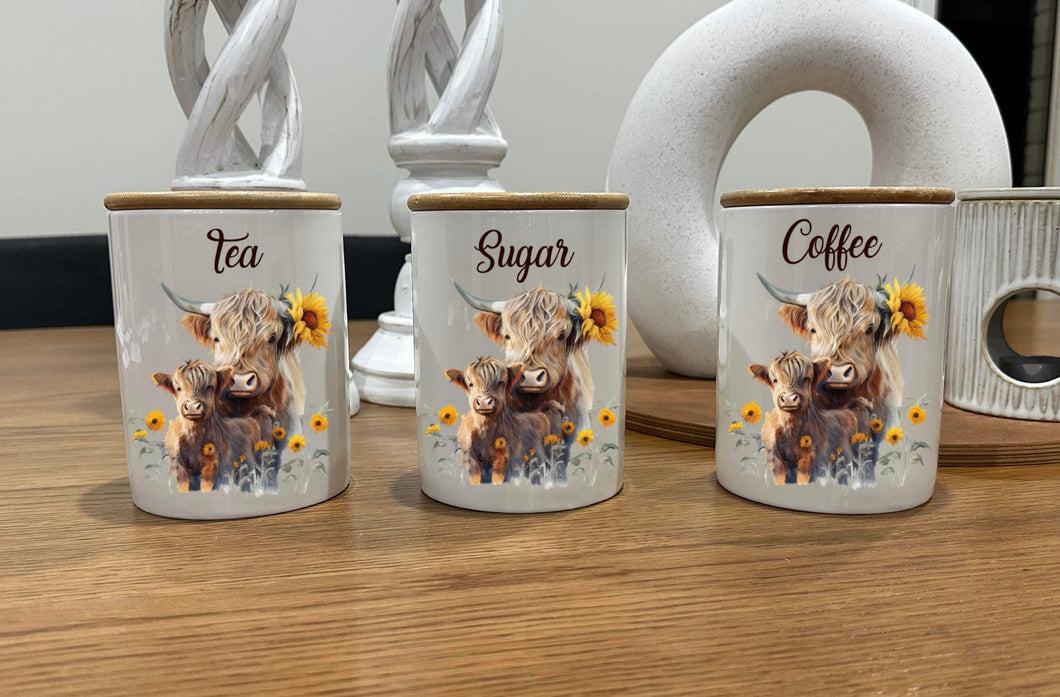 Country Storage Canisters - Sunflower Mum & Calf Collection