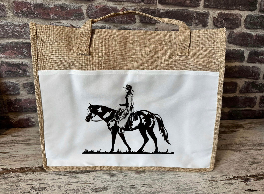 Large Canvas Tote Bag - Cowgirl