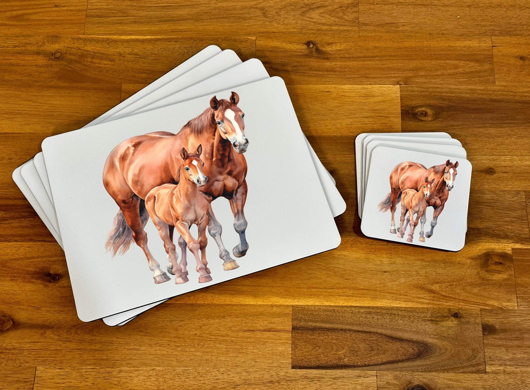 Placemat & Coaster Set - Mare & Foal