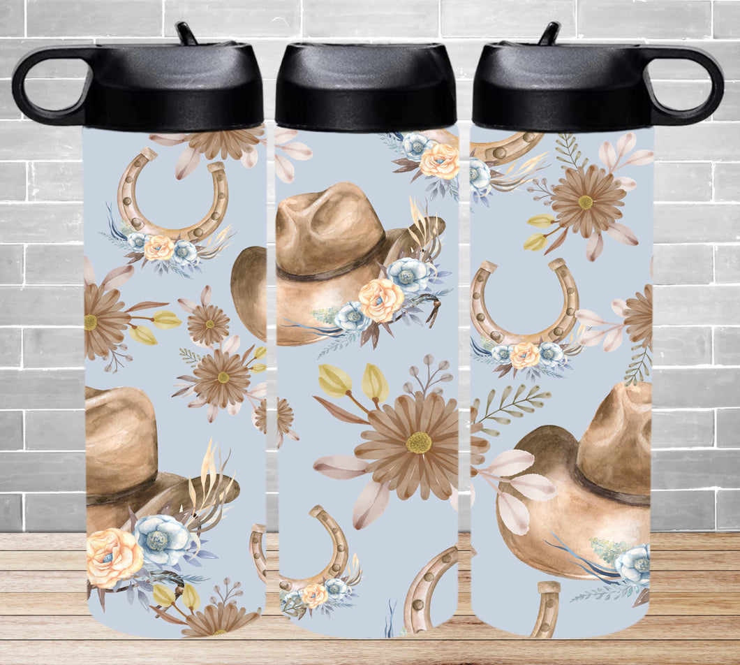 Insulated Water Bottle - Blue Cowgirl