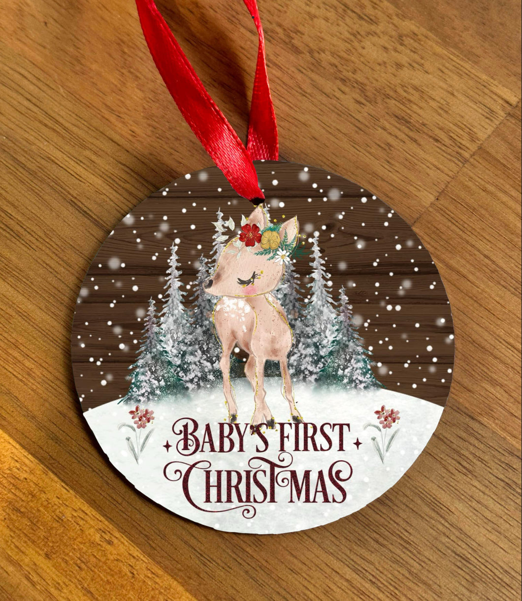 Christmas Bauble - Babies 1st Christmas - Girl