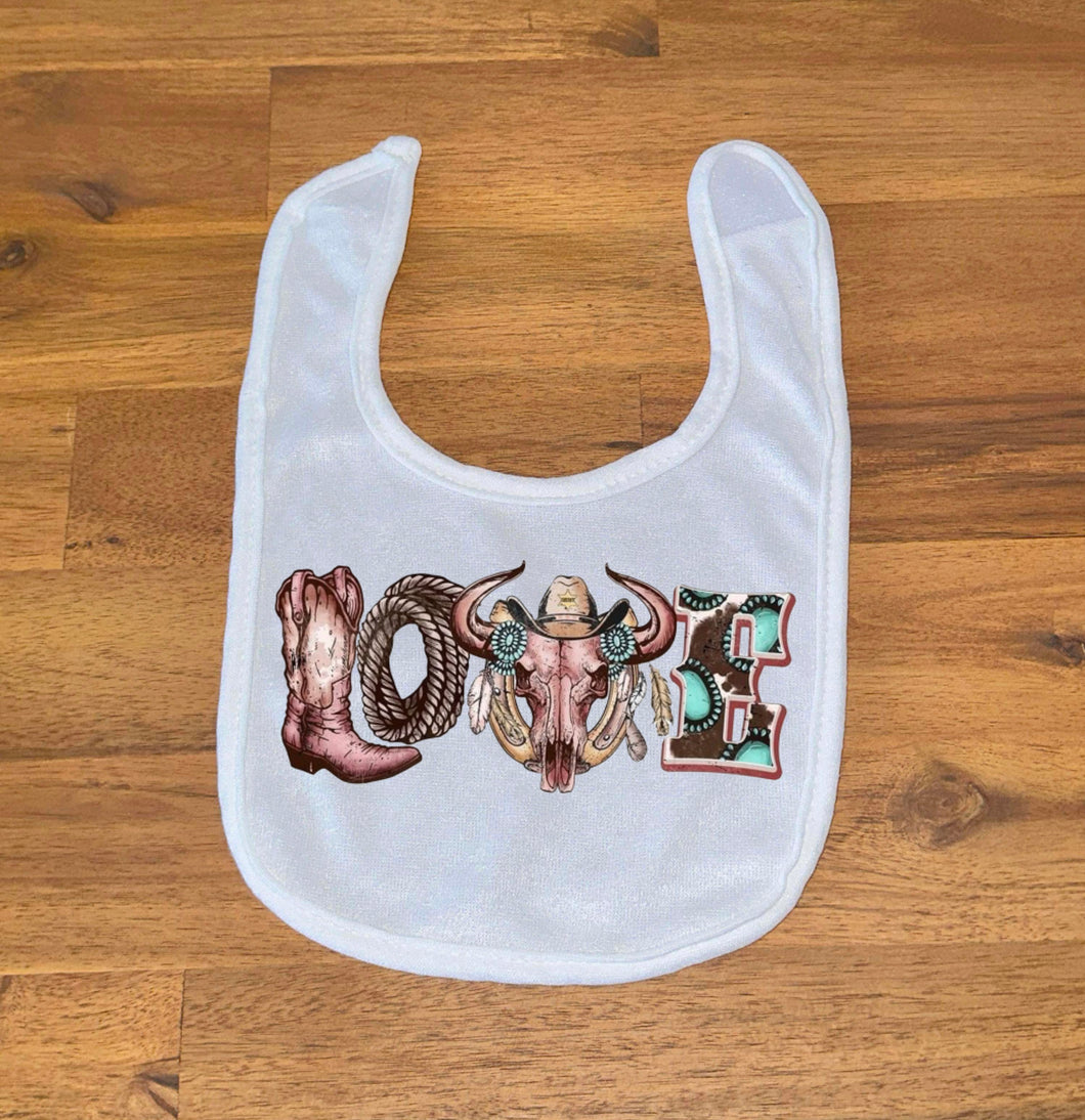 Printed Bib - Western Love