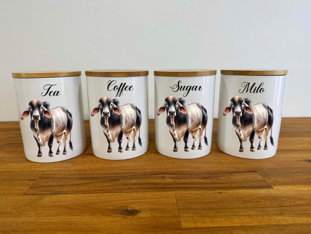 Country Storage Canisters - Brahman Bull Collection - Set of 4