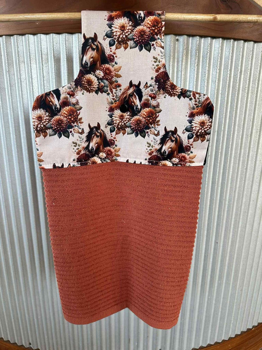 Hanging Tea Towel - Floral Horse
